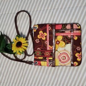 Vera Bradley Buttercup Flipper Hipter crossbody bag pink yellow brown